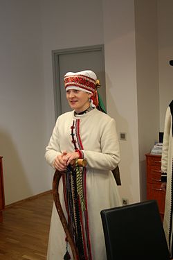 Яне Вабарна по време на посещение в Министерството на финансите на Естония през 2015 г.