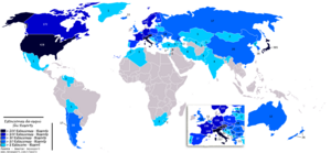 English: Ski Resorts in the World by country E...