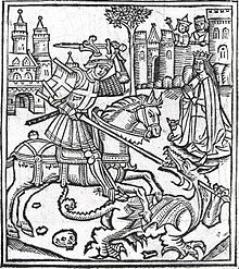 Woodcut Frontispiece from Alexander Barclay's "Lyfe of Seynt George" Westminster 1515. St GeorgeEnglish.JPG