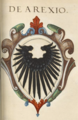 Emblem de Arexio, "V. Insignia urbium Italiae septentrionalis: Nobilium Mediolanensium", 1550-1555