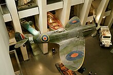 Top view of the Supermarine Spitfire Supermarine Spitfire at Imperial War Museum London.jpg