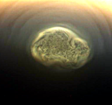 Atmospheric polar vortex over Titan's south pole Vortex on saturn's moon titan.png