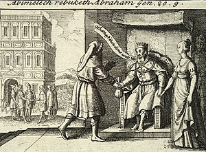 Abimelech rebuking Abraham by Wenceslas Hollar...