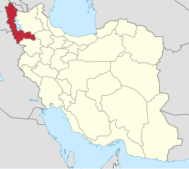 Kaart van Āz̄arbāyjān-e Gharbī (West-Azerbeidzjan)