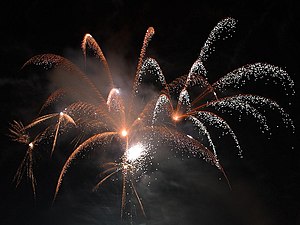 Fogos de artifício para celebrar a chegada do Ano Novo
