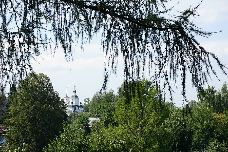 Вид с Городка на Димитрие-Солунский храм города Рузы.