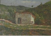 Paesaggio montano, olio su tavola, 23 x 32 cm, collezione privata.