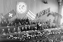 Stephen Wise addresses World Jewish Congress Plenary Assembly in Montreux, Switzerland, August 1948 1948 World Jewish Congress Montreux - 2.jpg
