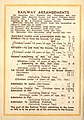 Back page showing railway arrangements and charges at the entrance gates
