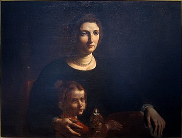 Portrait de femme avec une petite fille Musée Fesch d'Ajaccio