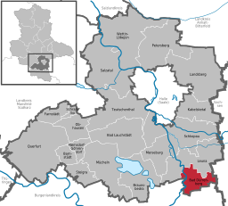 Läget för staden Bad Dürrenberg i Saalekreis