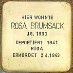 Stolperstein Poststraße 16 Brumsack Rosa