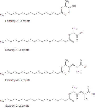 structure of a few of the chemical entities comprising commercial lactylates