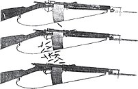 Первые экспериментальные автоматические винтовки Cei-Rigotti на различных этапах стрельбы