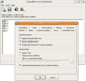 Скриншот программы ClamWin Antivirus