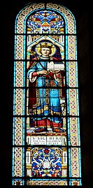 St. Sigebert III, stained glass window.