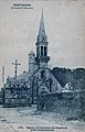 Confort : l'église et le calvaire au début du XXe siècle (carte postale Émile Hamonic).