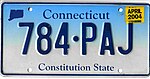 Номерной знак Коннектикута, 2004 г. - 784-PAJ.jpg