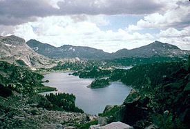 Cook Lake in the Bridger Wilderness, Bridger-Teton National Forest, Wyoming, U.S.