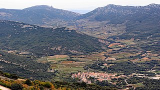 Vue vers le sud-est, au loin le château de Quéribus.