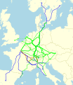 Rutas Eurocity en verano de 1987.