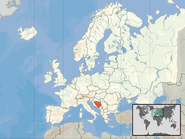 Բոսնիա և Հերցեգովինայի տեղագրությունը Եվրոպայի քարտեզի վրա: