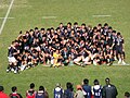 Dax Landes High School (France) and Higashi Fukuoka H.S. (Japan) after the 2009 final of the Sanix World Rugby Youth Invitational Tournament at Global Arena