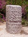 Miliario XXIX nella Vía Nova a Campo do Gerês, Terras de Bouro (Portogallo), con il nome di Domiziano soggetto a damnatio memoriae.