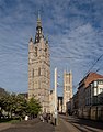 Gante, el Beffroi y la Catedral de San Bavón al fondo