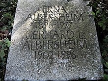 Gerhard Albersheim (1902–1996) US-amerikanischer Musikwissenschaftler, Pianist. Erna (1896–1977) Albersheim. Grab, Friedhof Bromhübel, Arlesheim. Basellandschaft