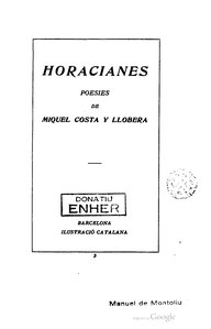 Horacianes de Miquel Costa i Llobera (ed. 1906)