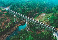 Jembatan Cirahong tampak dari udara