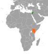 Location map for Jordan and Kenya.