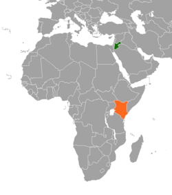 Map indicating locations of Jordan and Kenya