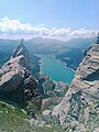 Le lac de Roselend vu depuis le sommet.