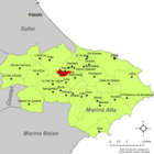 Расположение муниципалитета Тормос на карте провинции