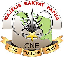 The Papuan People's Assembly is created formally in 2001 to administer the Papuan Special Autonomy Logo Majelis Rakyat Papua.jpg
