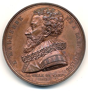 Malherbe (1815), médaille en cuivre pour la ville de Caen, 41 mm.