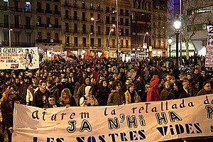 English: Demonstration in Barcelona on January...