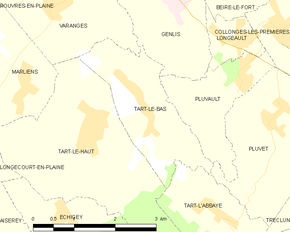 Poziția localității Tart-le-Bas