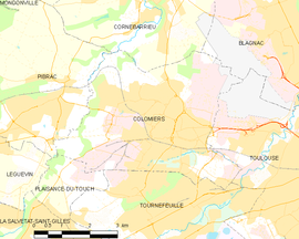 Mapa obce Colomiers