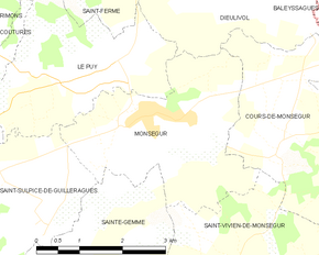 Poziția localității Monségur