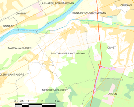 Mapa obce Saint-Hilaire-Saint-Mesmin