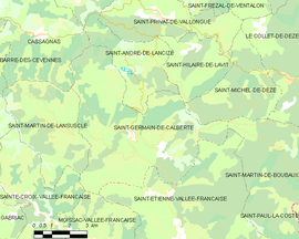 Mapa obce Saint-Germain-de-Calberte