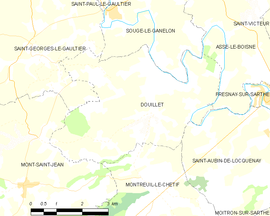 Mapa obce Douillet