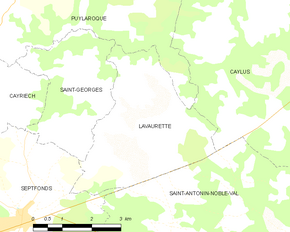 Poziția localității Lavaurette