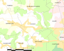 Mapa obce Uxegney