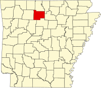 Locatie van Searcy County in Arkansas