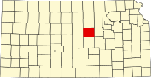 Разположение на окръга в Канзас