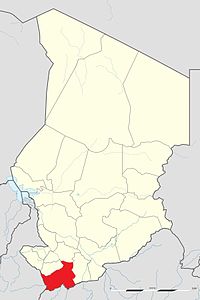 Map of Chad showing Logone Oriental